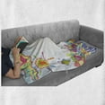 thumbnail image 6 of Cartoon Soft Flannel Fleece Blanket, Childlike Drawing of a Hill with Colorful Sun a Tree and Clouds Simple Abstract Art, Cozy Plush for Indoor and Outdoor Use, 50" x 70", Multicolor, by Ambesonne, 6 of 6