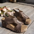 thumbnail image 5 of longantii Orthopedic Casual Sandals for Women Slip on Non Slip Arch Support Flat Wedge Sandals Wide Sneakers 2026 New Vacation Beach Orthopedic Shoes Brown, 5 of 7