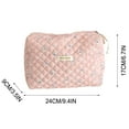 thumbnail image 7 of JeashCHAT Kawaii Makeup Bag, Cotton Makeup Bag Fragmentary Makeup Handbags Zipper Korean Quilted Travel Organizer Portable Cute Beauty Case Floral Print Large Capacity, 7 of 7
