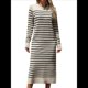 thumbnail image 1 of Vestido Tipo Suéter para Mujer, Tejido Holgado, A Rayas, Elegante, para Otoño e Invierno. Albaricoque XL, 1 of 9