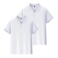thumbnail image 3 of 2PC Kid Polo Shirts School Uniform Relaxed Fit Back To School Short Sleeve Button T-Shirts Comfy Solid Color Pullover for Boys & Girls White 8-9 Years, 3 of 7