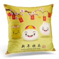 thumbnail image 1 of BOSDECO Vintage Nouvel An avec Dim Sum Significations Formulation Vous Souhaitant Prospérité et Richesse Heureux Riche Taie d'Oreiller Housse de Coussin Étui de Coussin 16x16 Pouces, 1 of 1
