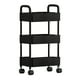 thumbnail image 1 of Carrito de cocina de 4 niveles con ruedas, carrito multiusos móvil con reposabrazos y ganchos, organizador negro con ruedas para baño, sala de estar, solución de almacenamiento multiusos., 1 of 6