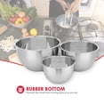 thumbnail image 5 of Home Basics 3 Piece Stainless Steel Nesting Mixing Bowls with Rubber Bottoms, 5 of 7