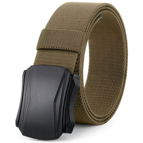 JASGOOD Elastic Belts for Men Stretch Web Men's Golf Belt,Brown