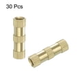 thumbnail image 3 of Knurled Insert Nuts, 30Pack M4 x 20mm(L) x 6mm(OD) Thread Printing Brass Nuts Female Threaded Inserts, 3 of 6