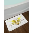 thumbnail image 2 of Queen Bee Bath Mat, Makhenda Patterned Bee on Color Splashed Background Hand Drawn Doodle Sketch, Plush Bathroom Decor Mat with Non Slip Backing, 29.5" X 17.5", Brown Yellow, by Ambesonne, 2 of 2
