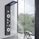 thumbnail image 2 of Rozin Panel de ducha columna de ducha de hidromasaje negro para baño con cabezal de ducha LED sistema de ducha de salida de agua multifunción de acero inoxidable Rozin 99D-HFT8029, 2 of 6