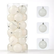 HBBKVI White 2.4" Christmas Balls Christmas Tree Decoration Ornaments Shatterproof Hanging Balls for Birthday Halloween Holiday Wedding Decorations Set of 24pcs