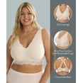 thumbnail image 4 of DreamFit Underwear for Women Plus Size Full Coverage Wireless Lace Bralette, 4 of 6