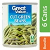 Great Value Cut Green Beans, 8 Oz (6 Packs)