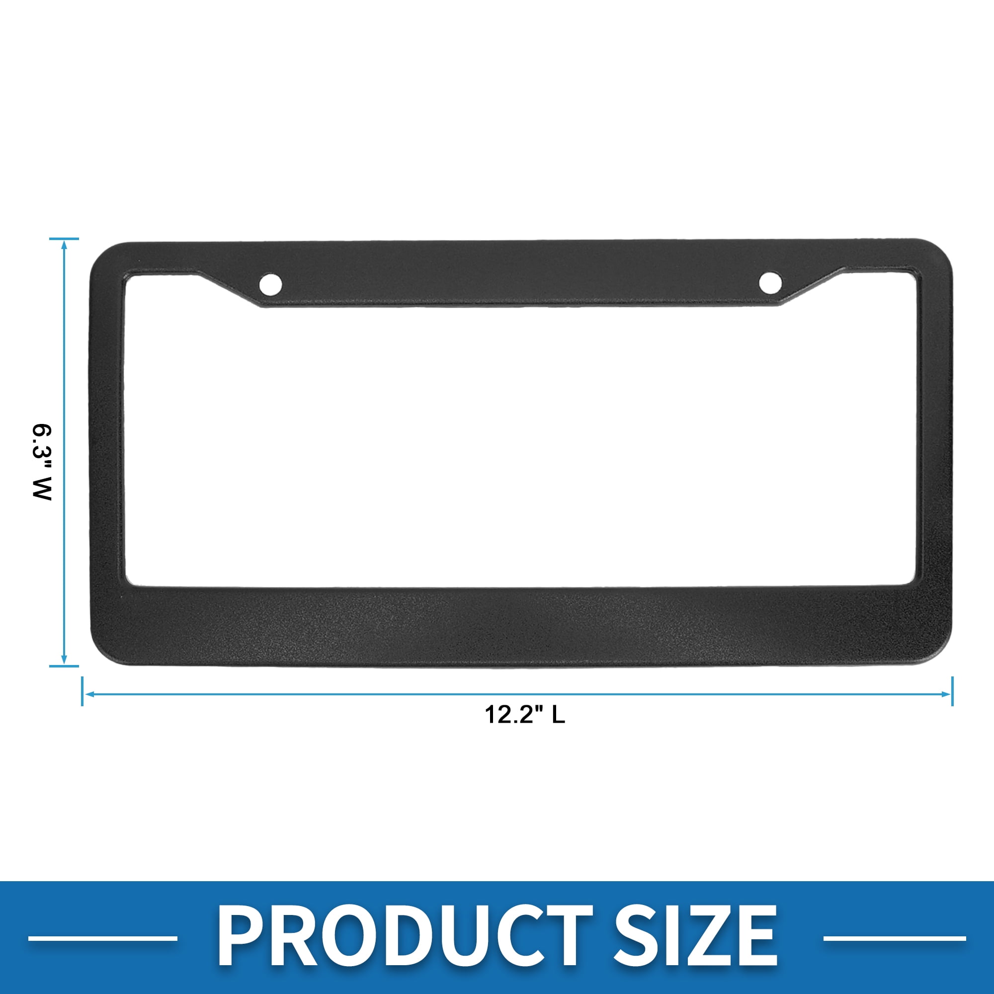 Unique Bargains Durable Aluminum Alloy License Plate Holder Black