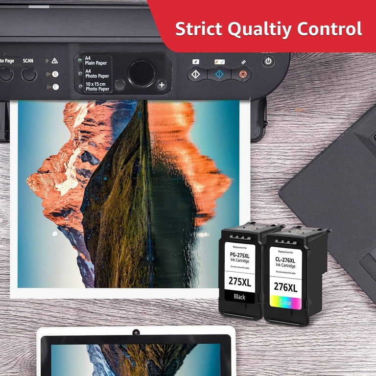 Garanzia 3 Anni Kit Inchiostro Di Ricambio Per Stampante Canon - 2 Pezzi PG-275XL E CL-276XL, Compatibile Con PIXMA TR4720, TS3520 E Altri Cartucce Rigenerate Garanzia 3 Anni
