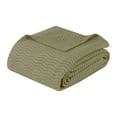 thumbnail image 2 of Superior Jena Cotton Textured Chevron Woven Blanket, Twin, Sage, 2 of 13