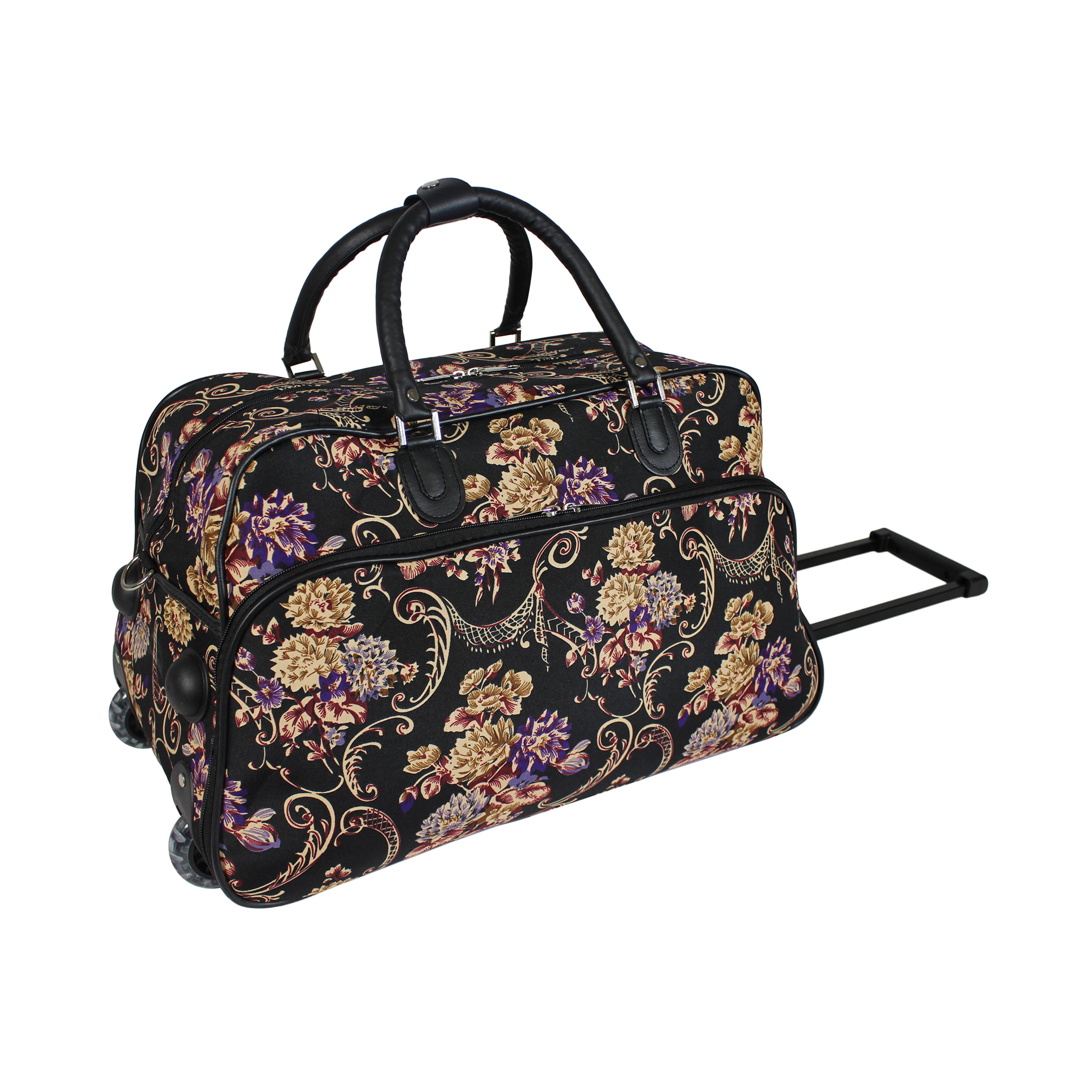 World Traveler Classic Floral 21-in. Carry-On Rolling Duffel Bag - www.bagsaleusa.com