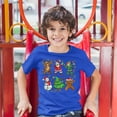 thumbnail image 3 of Tee Hunt Christmas Crew Dabbing Youth T-Shirt Reindeer Santa Claus Elf Snowman Kids, Blue, Medium, 3 of 5