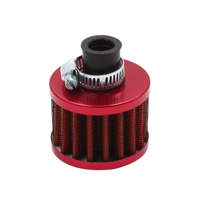 Filtro de Aire Frío Cilíndrico 12mm Rojo Universal Unique Bargains Coche de Carreras