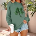 thumbnail image 2 of Chandail Graphique Trèfle de la Saint-Patrick pour Femmes 2026 Tendance à Manches Longues Col Rond Chandail Femmes chandail, 2 of 6