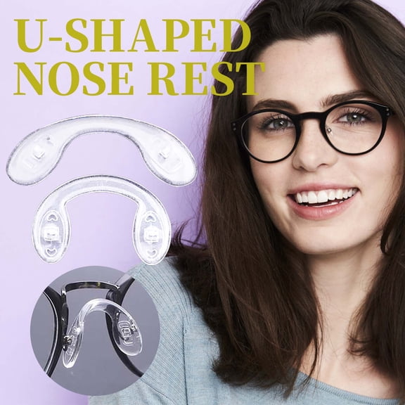 sdhkgrrt 2Pcs Glasses Non Slip Nose Pads, U Shape Silicone Nose Pads, Eyeglass Accessories, Spectacle Nose Cushions, Anti Slip Stipules, Sunglasses Repair Parts, Comfortable Nose Grips