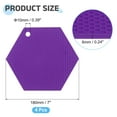 thumbnail image 2 of 4 Pack Silicone Trivet Mats, Hexagon Silicone Pad Hot Pad Pan Protectors Table Protector Heat Resistant Mat, Purple, 2 of 7