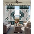 thumbnail image 4 of Green Beige Boho Blackout Curtains, Light Blocking Print Window Curtains, Vintage Ethnic Tribal Southwestern Thermal Insulated Window Drapes for Living Room Kitchen Cafe 2 Panels, 55"W x 39"L, 4 of 9