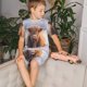 thumbnail image 4 of Balery Cow Conjunto de Pijama Infantil de Manga Corta con Estampado – Ropa de Dormir de Algodón Suave-Large, 4 of 6