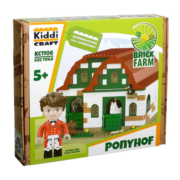 Kiddicraft Brick Farm – Pony Farm Building Set KC1106
