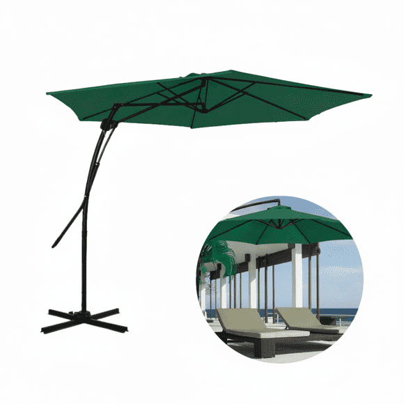 Sombrilla Lateral Tipo Cantilever para Jardín y Terraza | Parasol Exterior con Base Cruzada