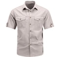 thumbnail image 4 of Men's Short Sleeve Button Up Shirts Breathable Comfortable Casual Formal Wear Versatile Stylish Lightweight Summer Mens Summer Lightweight Pullover Tee Shirts, 4 of 4