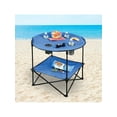 thumbnail image 6 of ETNA Folding Camp Table Foldable Beach Table with Cup Holders, 28" - Blue, 6 of 7