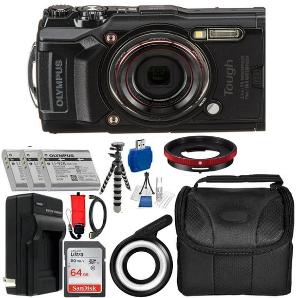 Olympus Tough TG6 Digital Camera (BLACK) With Premium Accessory LED