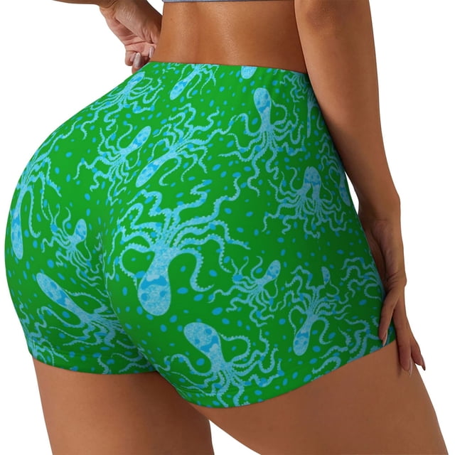 Fotbe Octopus1 Shorts Sin Costuras – Shorts Deportivos de Cintura Alta para Mujer, Elásticos para Gimnasio, Yoga, Running o Ciclismo-Medium