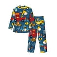 thumbnail image 2 of Bingfone Men'S Pajama Set 2 Piece Loungewear Pjs, Long Sleeve With Pajama Pants-Vehicles Cartoon, 2 of 9