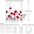 thumbnail image 5 of JOOCAR Poppy Shower Curtain Red  with 12 Hooks Washable Polyester Fabric 72"x72" inch, 5 of 7