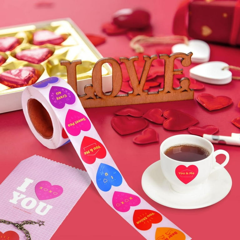YANXIAO 500 PCs Heart Shaped Stickers For Valentine's Day, 8 Designs  Valentine Stickers For Teachers, Classroom, Kids, Decorative Stickers For  Kids Envelops, Cards red 2023 As Shown - Cute Design 