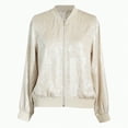 thumbnail image 4 of Towmus Women's Metallic Bomber Jacket Lightweight Zip Up Long Sleeve Fashion Jacket Outwear, 4 of 4