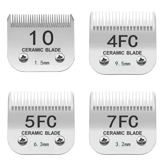 Cuchillas Clipper TRAH de cerámica con revestimiento de titanio, paquete de 4, 1,5 a 9,5 mm