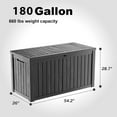 thumbnail image 7 of 150 Gallon Resin Deck Box, Lockable Patio Outdoor Storage Box for Patio Garden-Black, 7 of 7