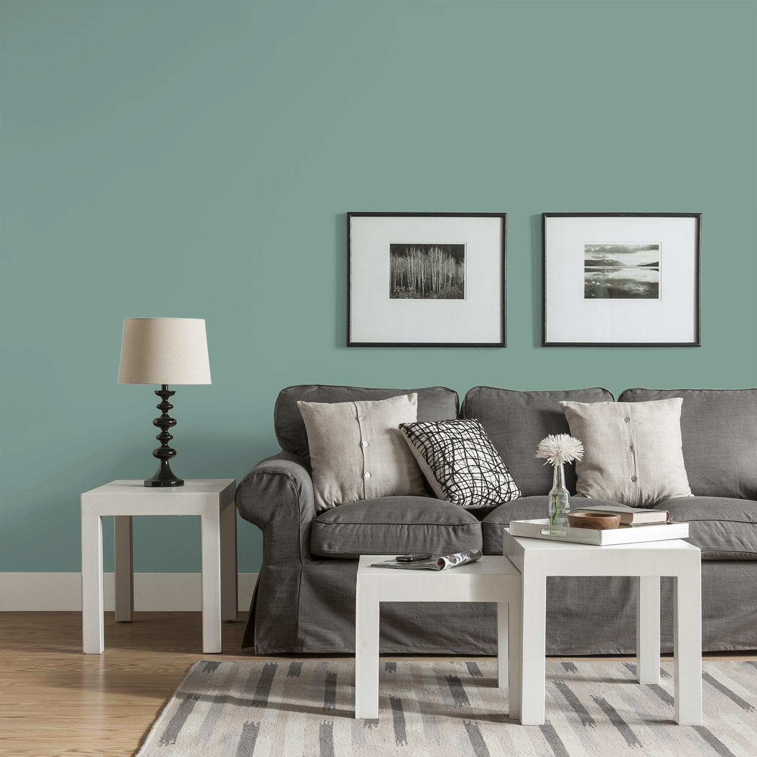 Glidden One Coat Interior Paint and Primer, Silver Laurel / Blue, 1 Quart, Eggshell