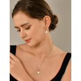 thumbnail image 3 of PYNZY Teardrop Necklace for Women 925 Sterling Silver Solitaire Pendant 7x10mm Pear Cut White Opal October Birthstone Jewelry as Gift, 3 of 7