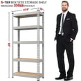 thumbnail image 2 of Yaheetech 5 Tiers Boltless Storage Shelf Goods Rack for Home Warehouse, Silver, 2 of 7