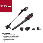Hyper Tough 20V Cordless Combo Kit, 10-inch String Trimmer & 130Mph Sweeper, HT21-401-003-06