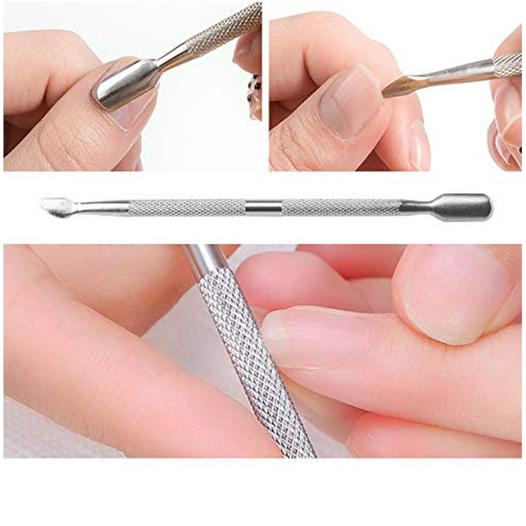 Double Ended Nail Art Tweezers With Silicone Pressing Head, 1pc