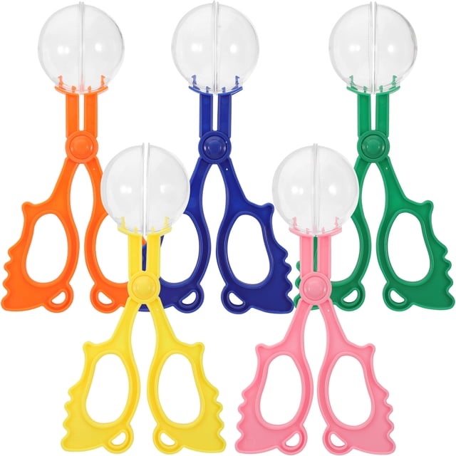EeaseMX pinzas para atrapar insectos de colores, tijeras y juguetes para exteriores para niños (azul, rosa, naranja, amarillo y verde)