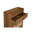 thumbnail image 4 of Hassch Rattan Shoe Cabinet, Entryway Shoe Cabinet with 2 Flip Drawers and Top Small Drawer, Boho Wooden Shoe Organizer Cabinet, for Entrance, Hallway, Walnut, 4 of 10