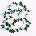thumbnail image 5 of Artificial Flowers, 2.5 Meter Garland with 45 Rose Blooms and Green Leaves, Decorative Hanging Vine for Indoor and Outdoor Home and Garden Decor （Blue）, 5 of 7
