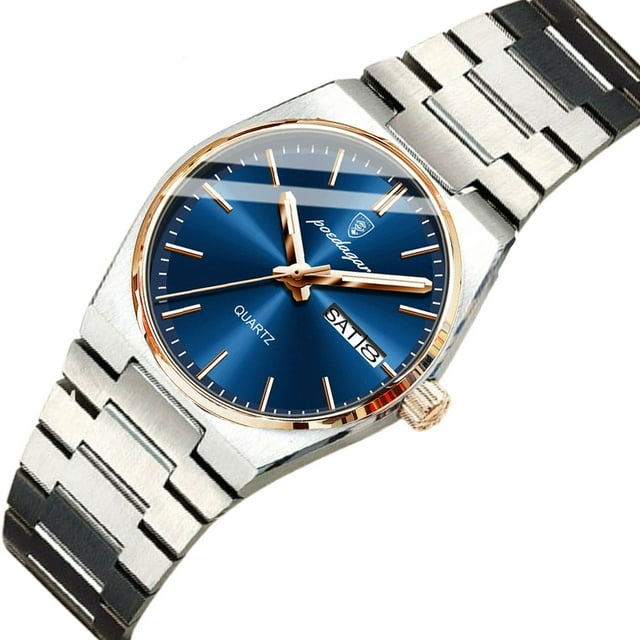 POEDAGAR Luxury Watch for Woman Quartz Waterproof Luminous Date Week Stainless Steel Watches Clock