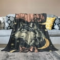 thumbnail image 2 of SHERONV Wolf Heads Stars Crescent Moon Warm Lightweight Soft Fleece Blanket Throw Blanket All Seasons Sofa Decor Cow Gifts Blanket for Living Rooms 3 Sizes 40x50in, 2 of 6