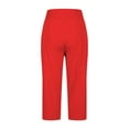 thumbnail image 3 of Dressy Capri Pants for Women Work High Waist Capris Pants with Pocket Casual Office Hiking Golf Lounge Pants Red, 3XL, 3 of 5