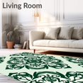 thumbnail image 2 of ODIKA 5'x7' Machine Washable Non-Slip Area Rug, Elegant Floral Damask Entrance High Traffic Rug with Pad, Green, 616575, 2 of 8